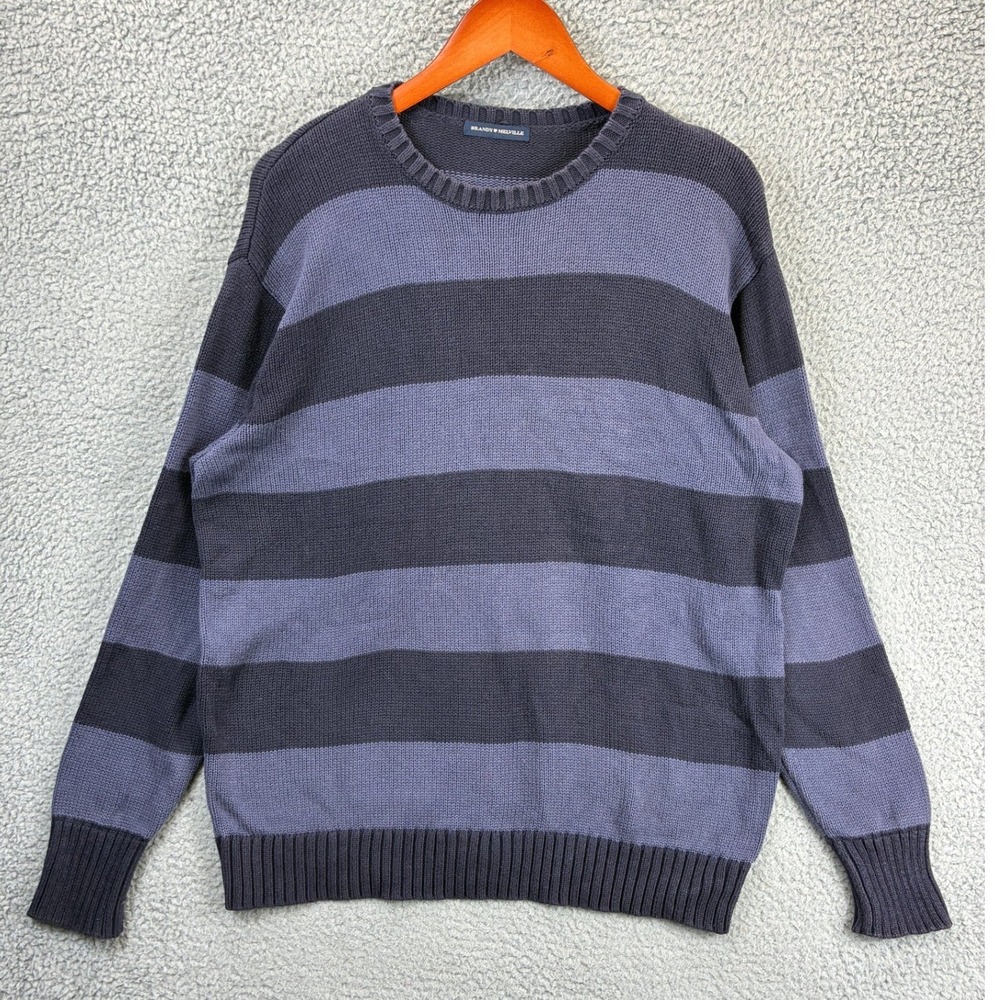 Brandy Melville Striped Knit Sweater Womens OS Purple Chunky Oversized Grunge